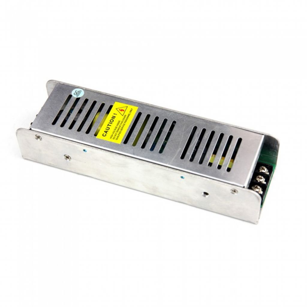 Slim Metal Power Supply 100W 12V 8.5A Screw Terminals with 2 Outputs 199x62x31mm IP20 TRIAC Dimmable