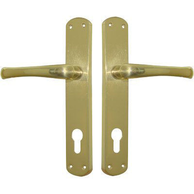 MANIGLIA RIO PLACCA FORO SAGOMATO - OTTONE LUCIDO Q8 I.MM 90 CF=PZ 2