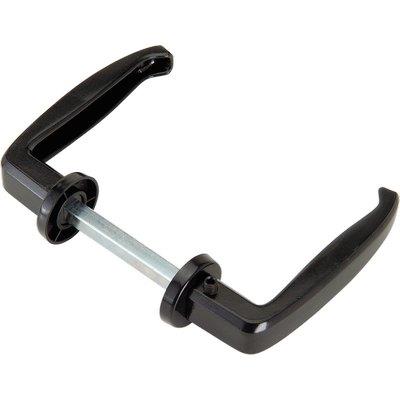 MANIGLIA PORTA METALLO 357 COMBI - VERN NERA GRANO LATERALE MM 64/77 Q8