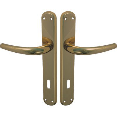 MANIGLIA TORINO OTTONE FORO PATENT - ZAMA OTTONE LUCIDO Q8 I.MM 70 CF=PZ 2