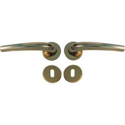MANIGLIA TORINO OTTONE ROSETTA FORO PATENT - ZAMA OTTONE LUCIDO Q8 CF=PZ 2