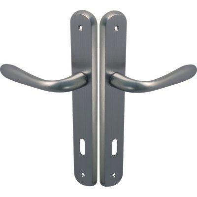 MANIGLIA GOCCIA CROMO PLACCA FORO PATENT - ZAMA CROMO SATINATA Q8 I.MM 90 CF=PZ 2