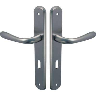 MANIGLIA GOCCIA CROMO PLACCA FORO PATENT - ZAMA CROMO SATINATA Q8 I.MM 70 CF=PZ 2