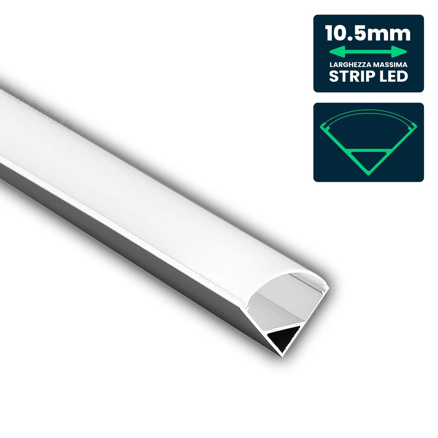 LED Strip Mounting Kit with Diffuser Aluminum 2000* 15.8*15.8mm Milky