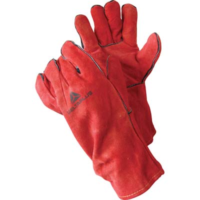 GUANTO SALDATORE - CROSTA BOVINO ROSSO 10 H.CM 35