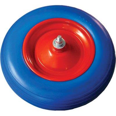 RUOTA PU ANTIFORO X CARRIOLA BPA - 3,50X8" DISCO METALLO ASSE MM 12X170