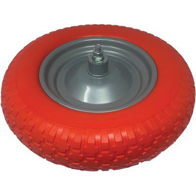 RUOTA PU ANTIFORO X CARRIOLA BPA WORKIT - 3,50X8" DISCO METALLO ASSE MM 12X170