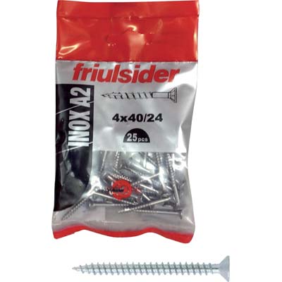 VITE TRUCIOLARE TSP INOX A2 SELF FRIULSIDER - CAVA PZ FILETTO INTERO MM 5,0X60 CF=PZ 25