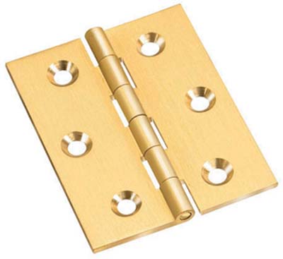 CERNIERA PIANA 4101 VALTOCE - OTTONE FRESATO SATINATO PERNO FISSO MM 35X30X1,6