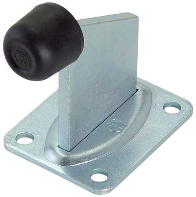 ARRESTO FINE CORSA CANCELLO A FISSARE 382 COMBI - ZINCATO MM 105X111 GOMMA D.MM 35 P.MM 100X80