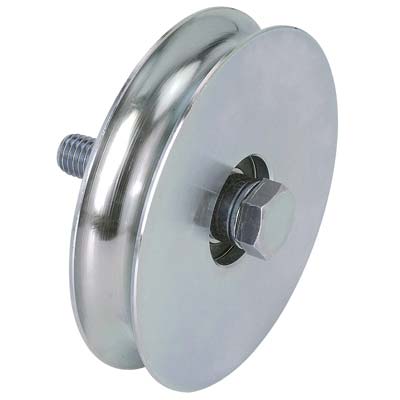 RUOTA CANCELLO A FISSARE GOLA TONDA 400 COMBI - ZINCATA + CUSCINETTO GOLA MM 20 MM  80
