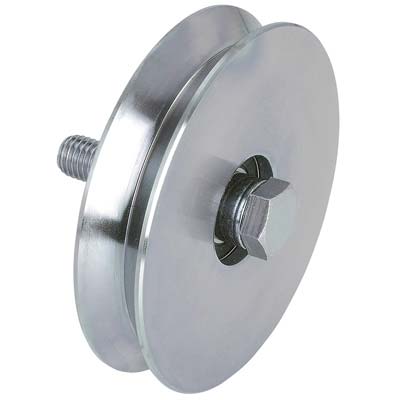 RUOTA CANCELLO A FISSARE GOLA V 402 COMBI - ZINCATA + CUSCINETTO MM  60