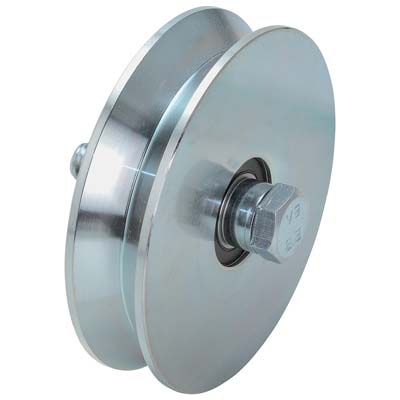RUOTA CANCELLO A FISSARE GOLA V 407 COMBI - ZINCATA + DOPPIO CUSCINETTO MM 160