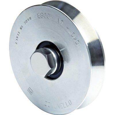 RUOTA CANCELLO A FISSARE GOLA V 300 COMUNELLO - ZINCATA + CUSCINETTO MM  40