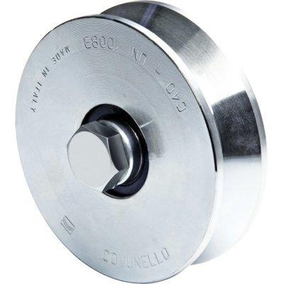 RUOTA CANCELLO A FISSARE GOLA V 305 COMUNELLO - ZINCATA + DOPPIO CUSCINETTO MM 100