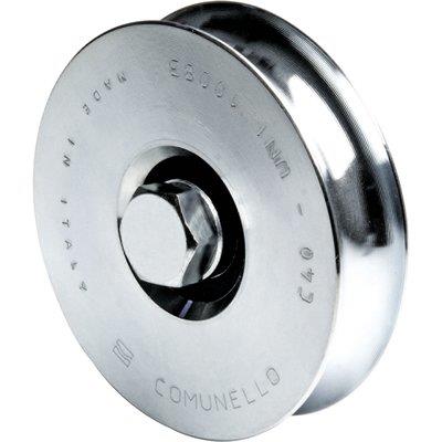 RUOTA CANCELLO A FISSARE GOLA TONDA 310 COMUNELLO - ZINCATA + CUSCINETTO GOLA MM 16 MM  80