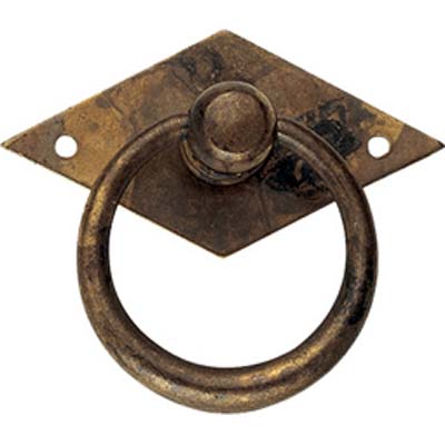 MANIGLIETTA MOBILI ANTICO MG28 METALSTYLE - ZAMA OTTONE ANTICATO + BASE MM 50X44