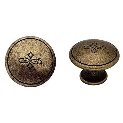 POMOLO ZAMA FLORENCE MG624 METALSTYLE - OTTONE ANTICATO MM 25X20