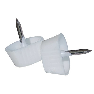 MENSOLINA REGGIPIANO A MEZZALUNA CHIODO FISSO - PLASTICA BIANCA MM 16X8 H.MM 13 L.MM 10
