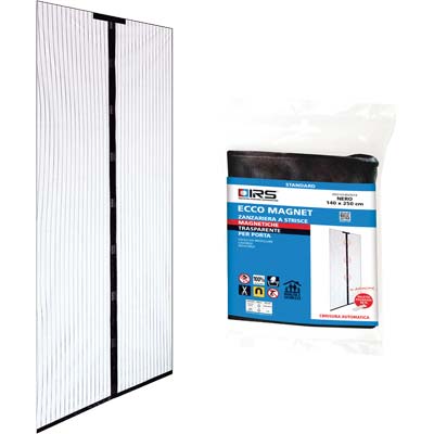 ZANZARIERA PORTA ECCO MAGNET IRS - POLIESTERE NERO PANNELLI 2 CM 140 H.CM 240