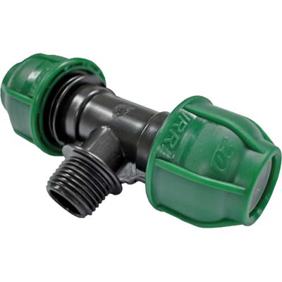 TEE A COMPRESSIONE FILETTO MASCHIO PN10 - MM 20X1/2M