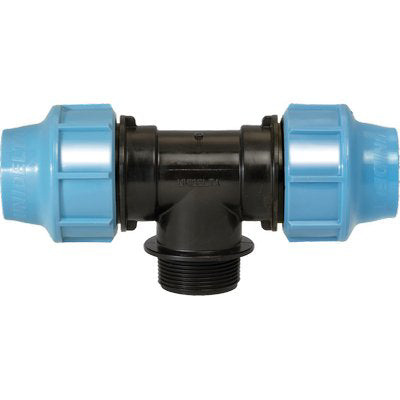 TEE A COMPRESSIONE FILETTO MASCHIO PN16 UNIDELTA - MM 40X1"1/4M