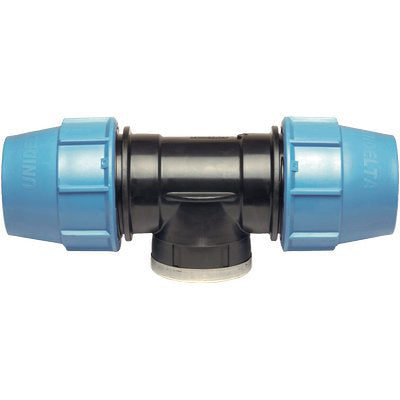 TEE A COMPRESSIONE FILETTO FEMMINA PN16 UNIDELTA - MM 63X2"F