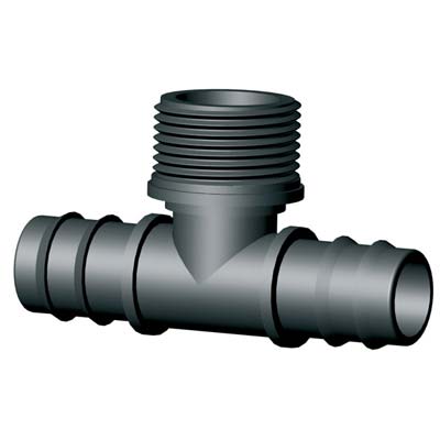 TEE PORTAGOMMA PN FILETTO MASCHIO IRRITEC - MM 20X20X1/2M