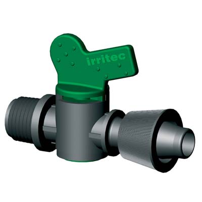 VALVOLA FILETTO MASCHIO X TUBO GOCCIOLANTE IRRITEC - MM 16X1/2M
