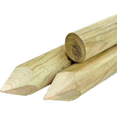 PALO TONDO + PUNTA LEGNO EURO - PINO IMPREGNATO CM  6 H.CM 150