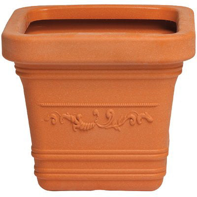 VASO QUADRO FESTONATO PRESTIGE - RESINA TERRACOTTA CM 40X40 H.CM 35
