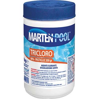 TRICLORO X PISCINA PASTIGLIE MARTEN - KG 1=5XGR 200