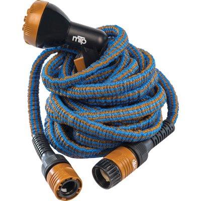 TUBO IRRIGAZIONE ESTENSIBILE WALLY ITALY - MT 12,5/25 BRONZO/AZZURRO +RACCORDI+PISTOLA