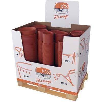 VASO TONDO + SOTTOVASO JUMBOX THEA ICS - PP TERRACOTTA CM 16/40 CF=PZ 1140