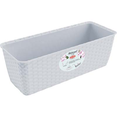CASSETTA + RISERVA NATURAL STEFANPLAST - PP RATTAN BIANCO CM 40X16 H.CM 13