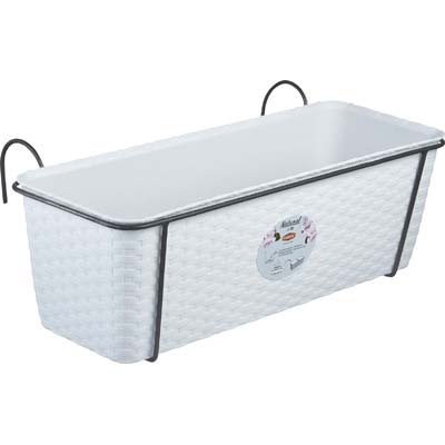 CASSETTA + RISERVA +BALCONIERA NATURAL STEFANPLAST - PP RATTAN BIANCO CM 50X18 H.CM 16