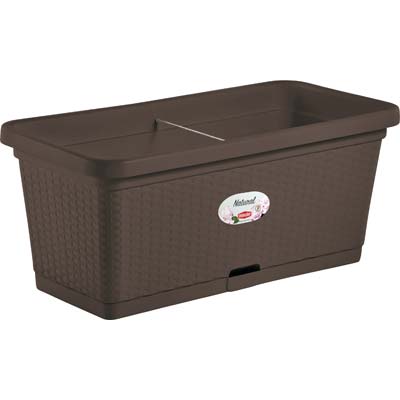 CASSETTA + RISERVA + RUOTE NATURAL STEFANPLAST - PP RATTAN MOKA CM 80X40 H.CM 34