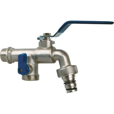 RUBINETTO A SFERA + DOPPIA USCITA STARS - ATTACCO 1/2M USCITE 3/4M+INNESTO RAPIDO