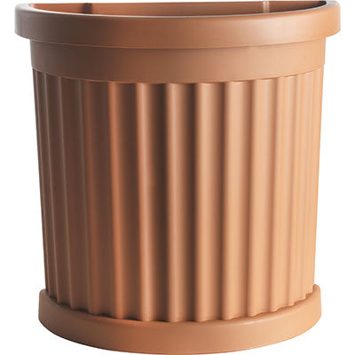 VASO MEZZOTONDO ROMA + SOTTOVASO BAMA - PP TERRACOTTA CM 27X52 H.CM 49