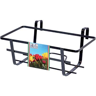 BALCONIERA GERANIO FISSA - FERRO BATTUTO VERN NERO CM 50X28 H.CM 18