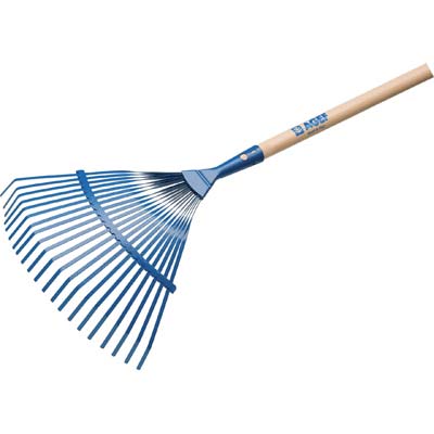 SCOPA GIARDINO A VENTAGLIO + MANICO 850 AGEF - ACCIAIO VERN/FAGGIO CM 38 H.CM 130