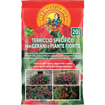 TERRICCIO GERANI E PIANTE FIORITE TERRIFLORA - LT 20 (168)