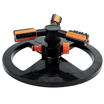 IRRIGATORE 3 BRACCI SU BASE STARS - PLASTICA CIRCOLARE INNESTO RAPIDO PASSANTE