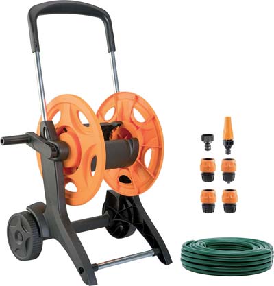 AVVOLGITUBO IRRIGAZIONE CARRELLATO EUROTANK GF - PLT/ACCIAIO RUOTE PLT +TUBO 1/2 MT 20 +RACCORDI