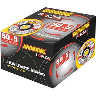 DISCO ABRASIVO TAGLIO FERRO BOX FORZA GRINDING - MM 115X22,2 H.MM 1,0 CF=PZ 50+5