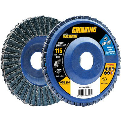 DISCO LAMELLE RADIALI ZIRCONIO INDUSTRIAL GRINDING - MM 115X22,2 GRANA 100