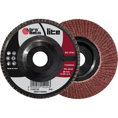 DISCO LAMELLE RADIALI CORINDONE ABRABETA - MM 115X22 GRANA  40