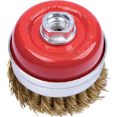 SPAZZOLA ACCIAIO RITORTO A TAZZA + FILETTO PG - 485.70 MM 65 F.M14