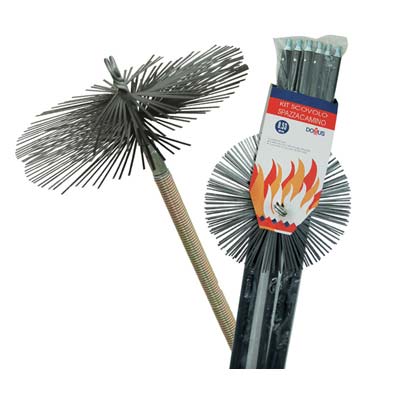 SCOVOLO ACCIAIO KIT PULIZIA CAMINO DOMUS - MM 250 H.MT 8,40