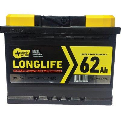 BATTERIA AUTO MODULO VALORE + - AH  62 DX SPUNTO 550AH MM 242X175 H.MM 190